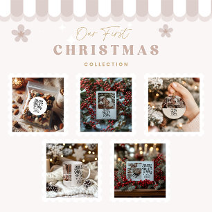 7 Photo Snowflakes Christmas Mr and Mrs  Ceramic Tree Decoration