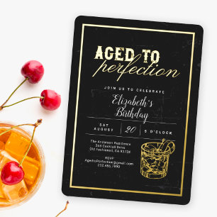Aged to Perfection Gold Vintage Whiskey Birthday  Gift Tags