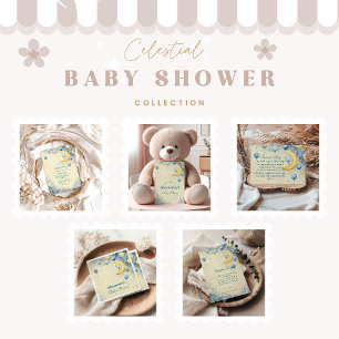 Celestial Moon and Stars Baby Shower Invitation