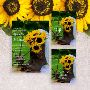 Rustic Sunflower Country Western Wedding Thank You