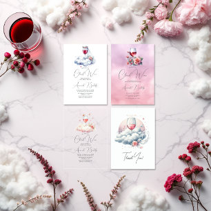 On Cloud Wine Bachelorette Weekend Invitation