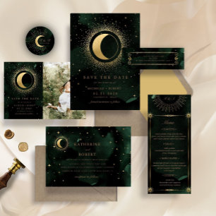 Celestial Crescent Moon Reception Enclosure Card