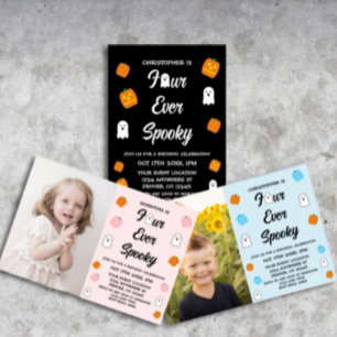 Spooky 4th Birthday Invitation