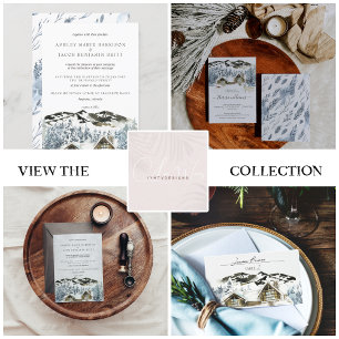 Rustic Winter Mountain Bridal Shower Invitation