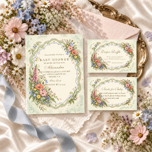 Vintage Wildflower Baby Shower Napkin