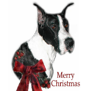 Great Dane Mantle Christmas Gifts Holiday Card
