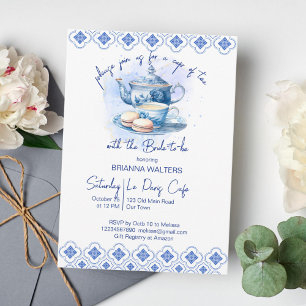 Something blue hydrangea bridal shower recipe enclosure card