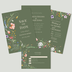Sage Green Wildflowers Return Address Label