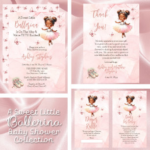 Little Ballerina Pink Baby Shower Books for Baby Enclosure Card