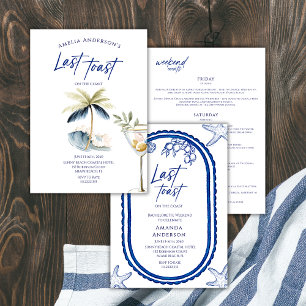Last Toast On The Coastal Bechelorette Weekend Invitation