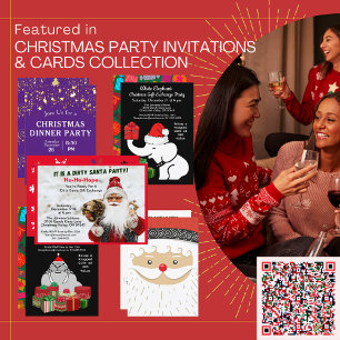 Ugly Sweater Christmas Party, Blue with Deer, ZPR Invitation