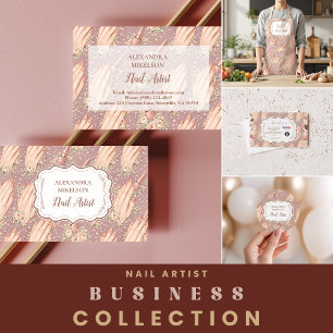 Blush Floral Nail Technician Business Apron