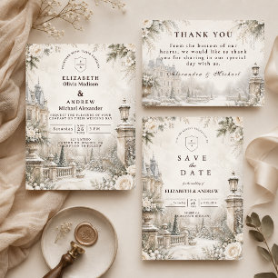 Timeless Elegant Winter Wedding RSVP Card