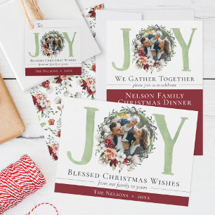 Southern Floral Cotton Christmas Dinner Invitation