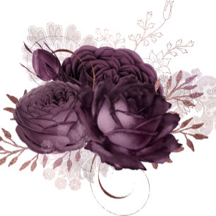 Purple and Rose Gold Peony Lights Glitter Wedding Invitation