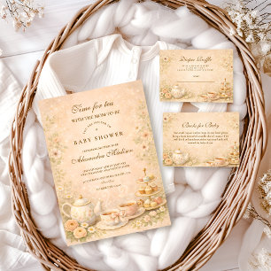 Elegant Tea Garden Baby Shower Invitation