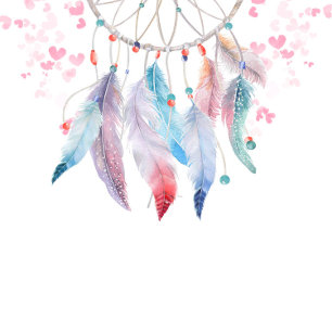 Boho Pink Heart Pink Dreamcatcher Girl Baby Shower Invitation