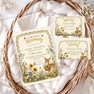 Custom Woodland Honey Bee Baby Shower Invitation