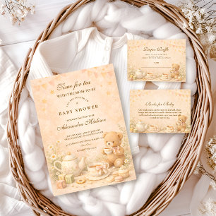 Vintage Tea Afternoon Diapper Raffle Enclosure Card