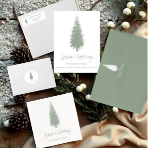 Woodland Trees Christmas Classic Round Sticker