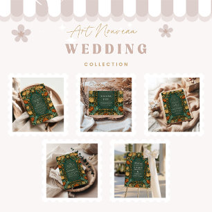 Golden Autumn Botanical Wedding Invitation