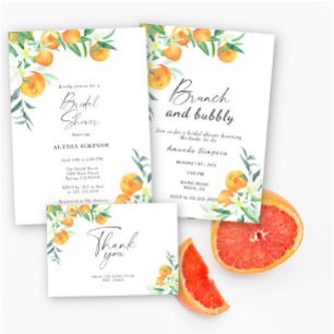 Brunch and bubbly bridal shower invitation
