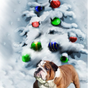 English Bulldog Christmas Gifts Holiday Card