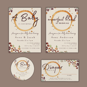 Diaper Raffle Coffee Beans Themed Baby Shower Card