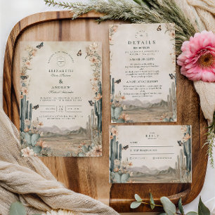 Desert Cactus Boho Wedding Save The Date