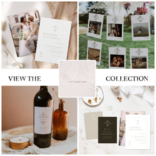 Vintage Monogram   QR Code Wedding RSVP