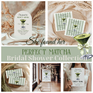 Elegant She Found Her Perfect Matcha Bridal Shower Invitation
