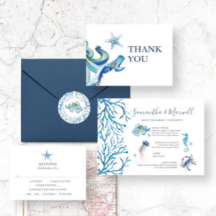 Simple Beach Wedding RSVP Cards