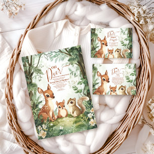 Watercolor Woodland Oh Deer Diapper Raffle Enclosure Card