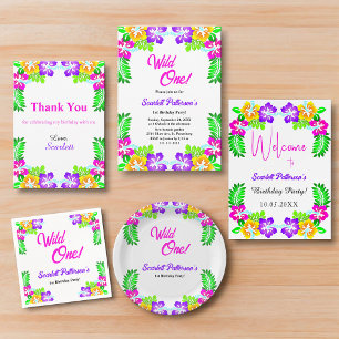 Elegant Rustic Roses Black Floral 1st Birthday Invitation