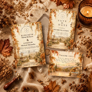Romantic Autumn Outdoor Wedding Invitation