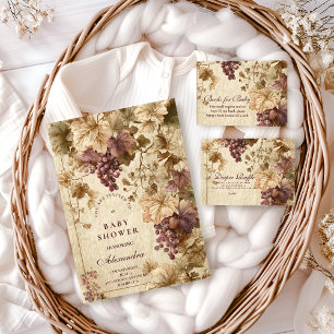 Vineyard Grape Floral Diapper Raffle  Enclosure Card