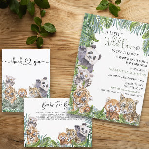 Wild One Baby Shower Tropical Jungle Animals  Invitation