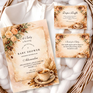 Rustic A Baby Is Brewing Coffee Baby Shower Napkin