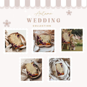 Moody Autumn Floral Wedding Invitation