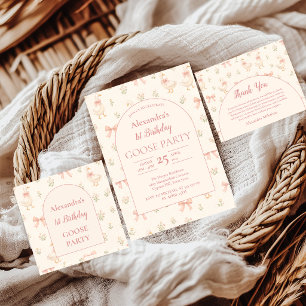 Storybook Goose 1st Birthday Invitation