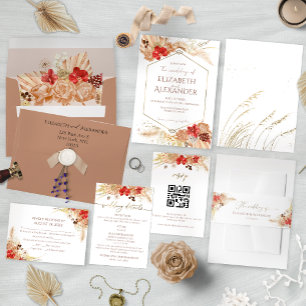Boho Photo   Terracotta Wedding Save The Date Invitation