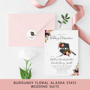 Alaska State Destination Wedding Invitation