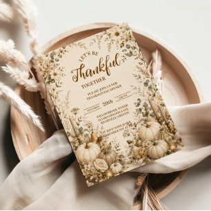 Sophisticated Modern Neutral Thanksgiving Place Card