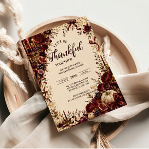 Luxurious Opulent Thanksgiving Soirée Invitation