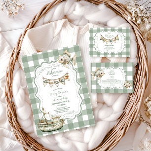 Rustic Little Fisherman Fishing   Diapper Raffle Enclosure Card