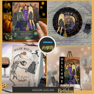 Spooky  Halloween Witch Pattern Wrapping Wrapping Paper Sheet