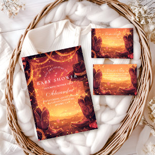 Southwestern Cowboy Boots Diapper Raffle Enclosure Card