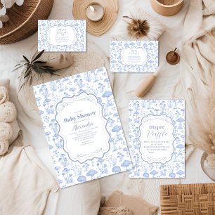 Toile De Jouy Mushrooms Woodland  Books for Baby Enclosure Card