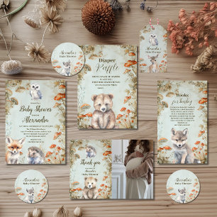 Boho Woodland Baby Shower Books for Baby Enclosure Card