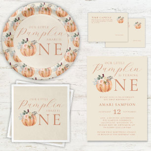 Our Little Pumpkin is One 1st Birthday Invitation